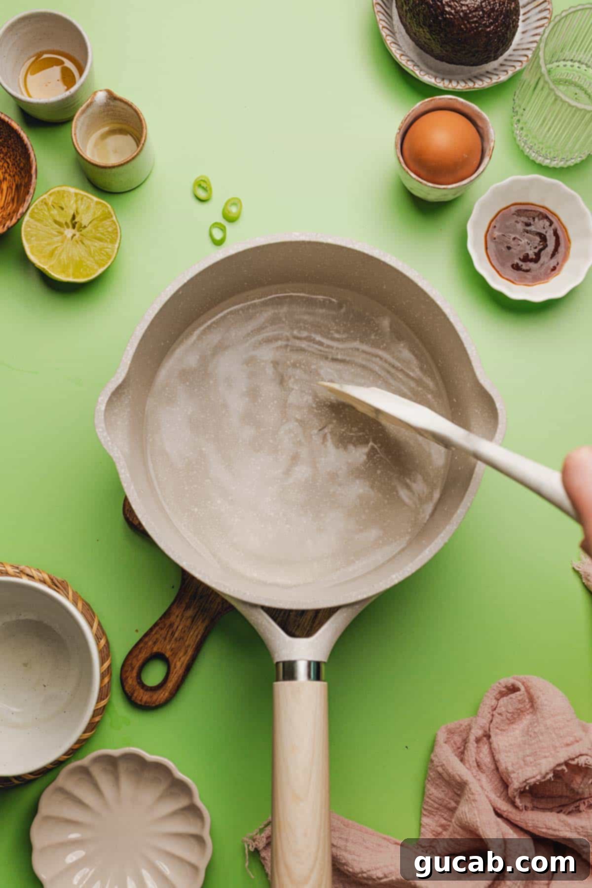 stirring water, vinegar, sugar, and salt in a saucepan. 