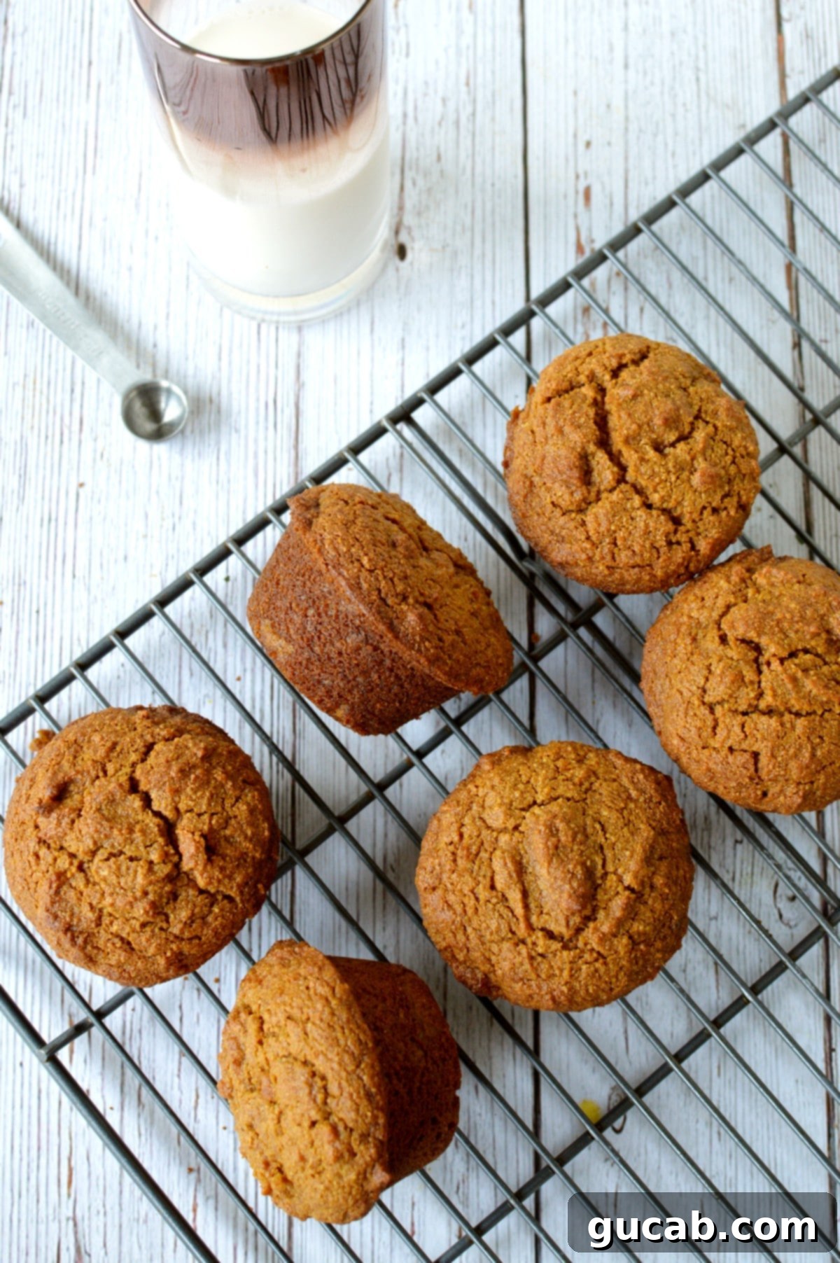 pumpkin muffins on a cooling rack