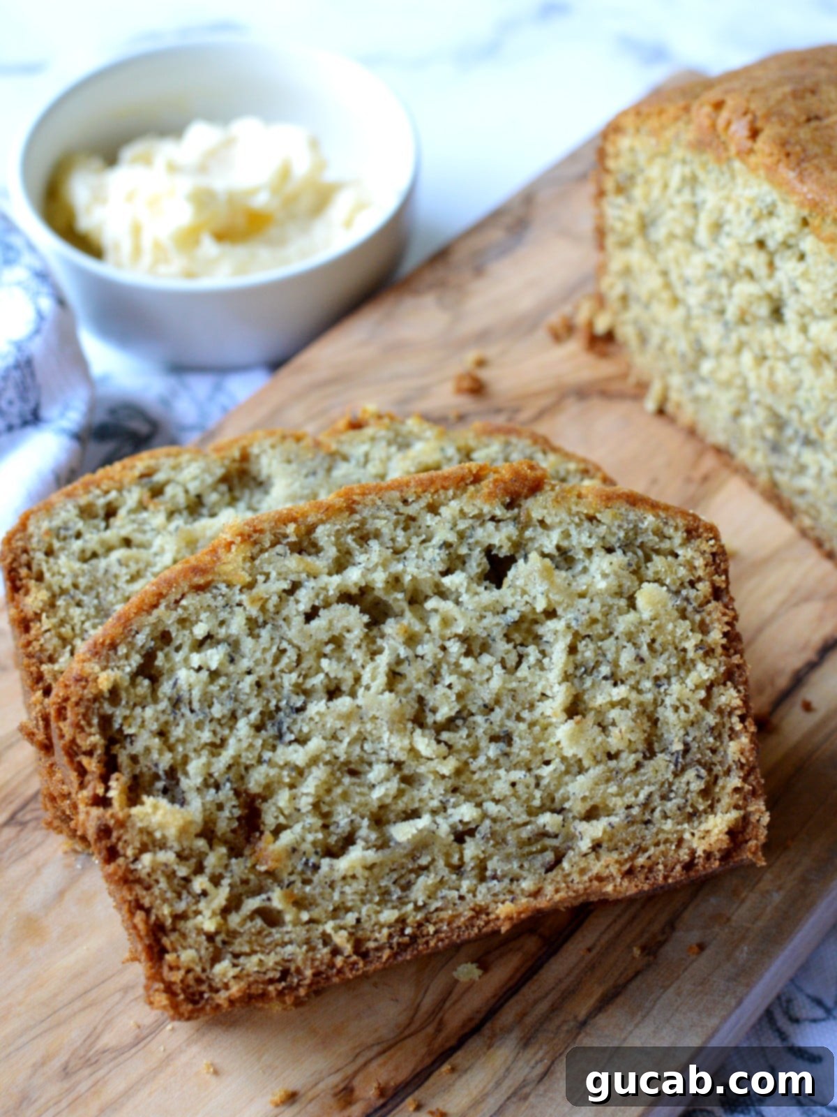 a slice of gluten free banana bread