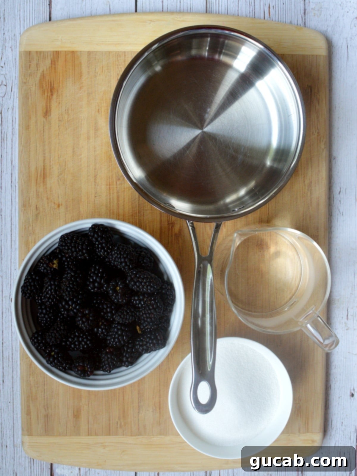 ingredients for blackberry simple syrup