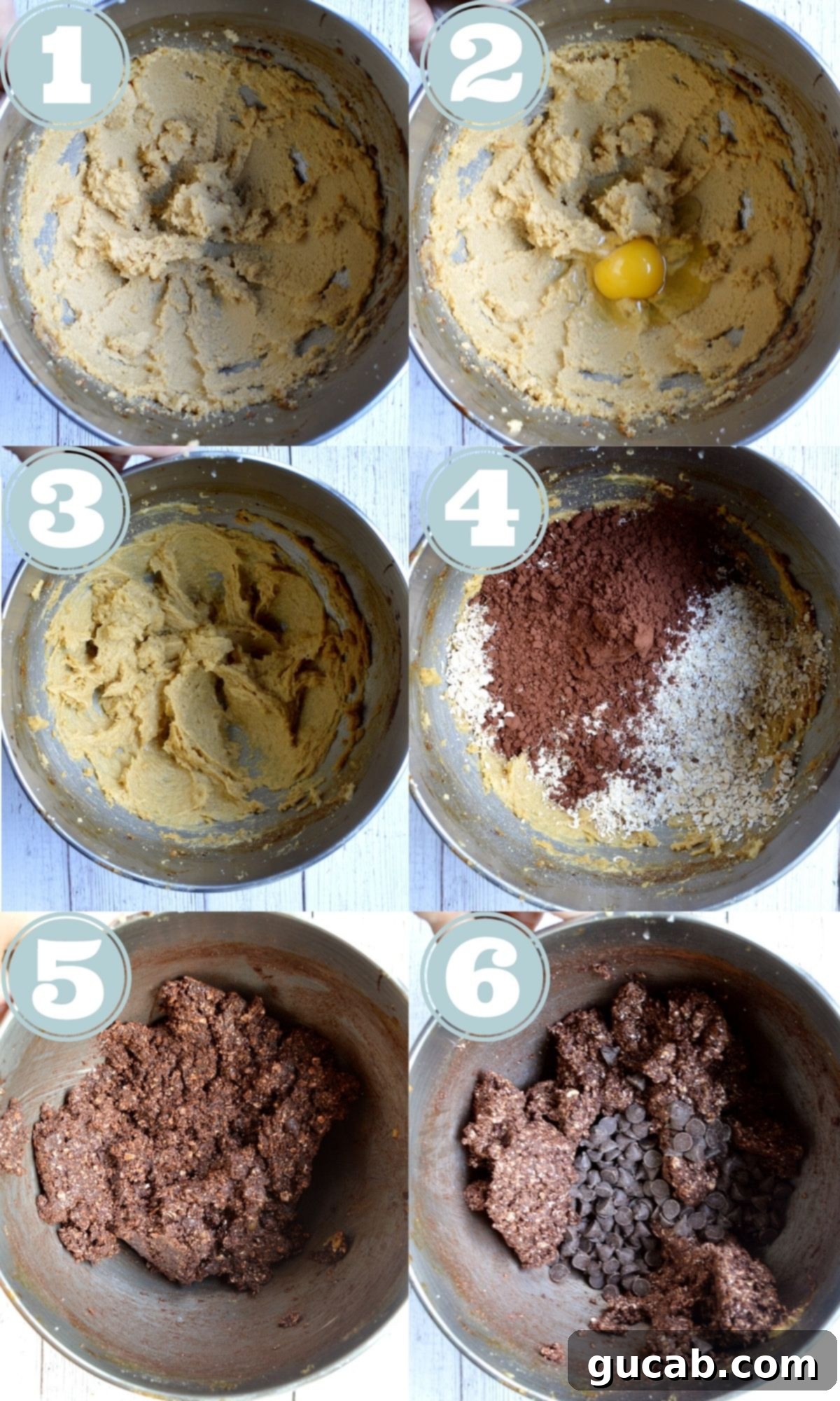 wet ingredients for chocolate oatmeal cookies being mixed