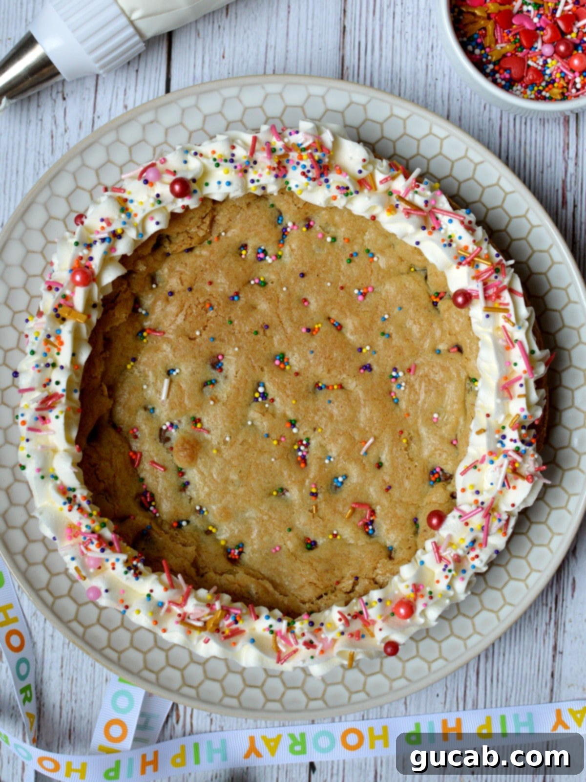 Ultimate Gluten-Free Cookie Cake 7 gluten free cookie cake cooling on a wire rack