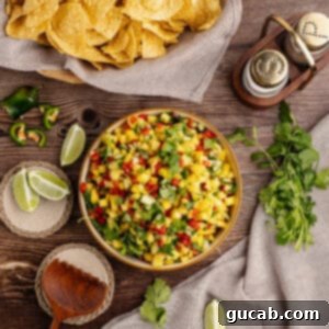 a bowl of pineapple mango salsa