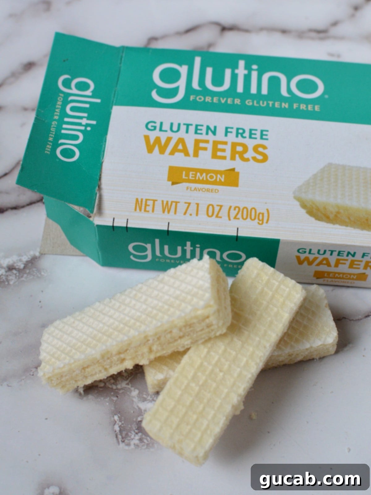 Glutino Gluten Free Lemon Flavored Wafers, light and airy with a creamy lemon filling.