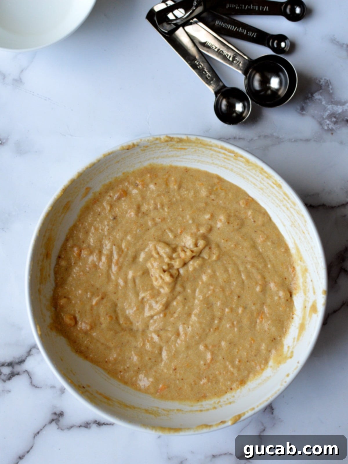 sweet potato pancake batter in a bowl