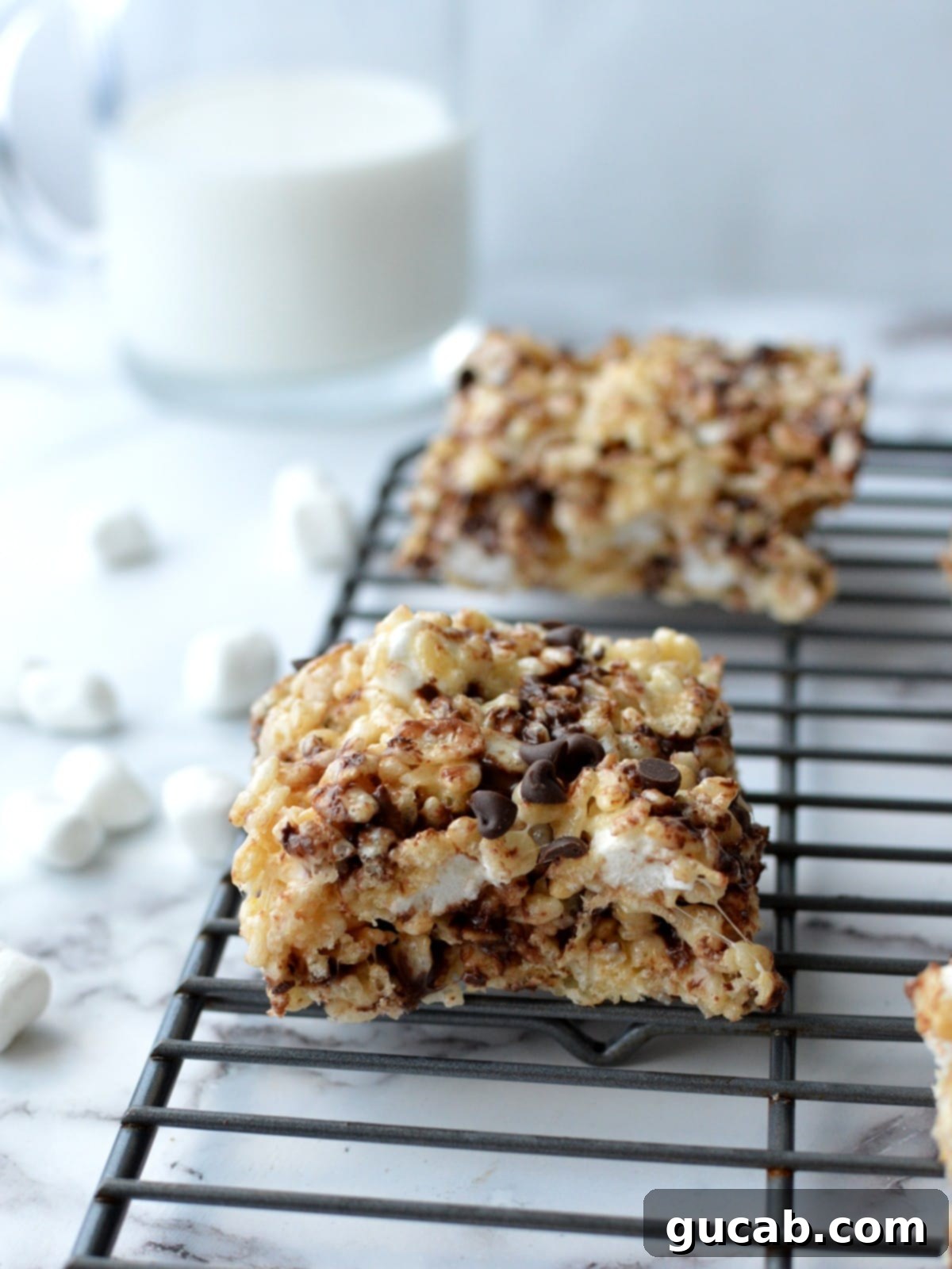 rice krispie treats with chocolate chips