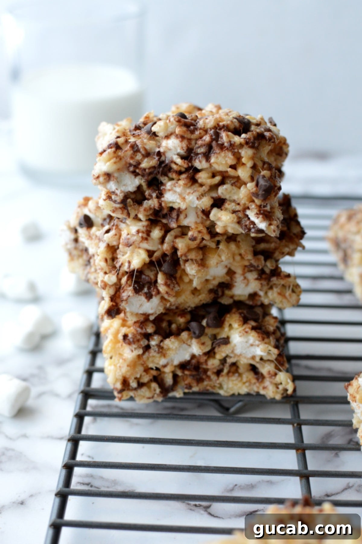 a stack of rice krispie treats