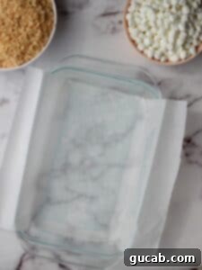 a baking dish with parchment paper