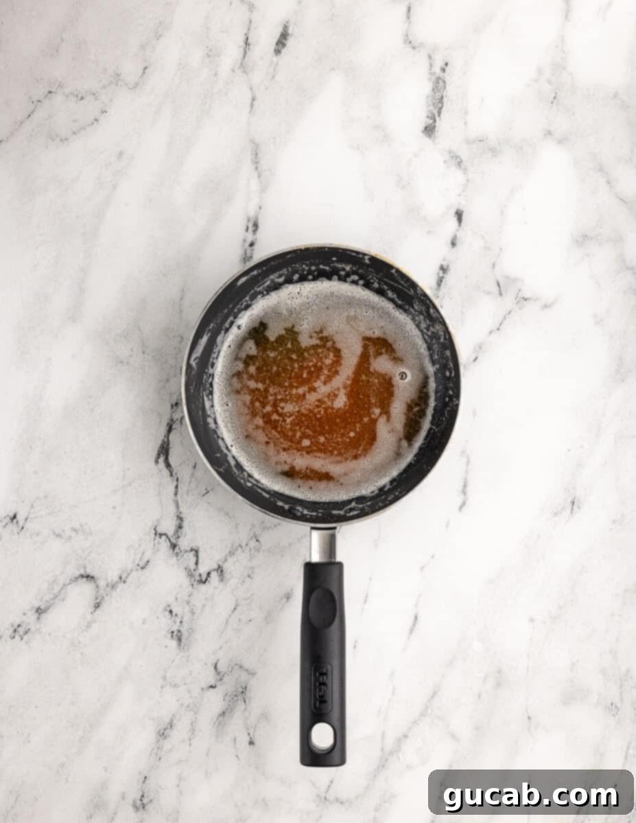 browned butter in a saucepan. 