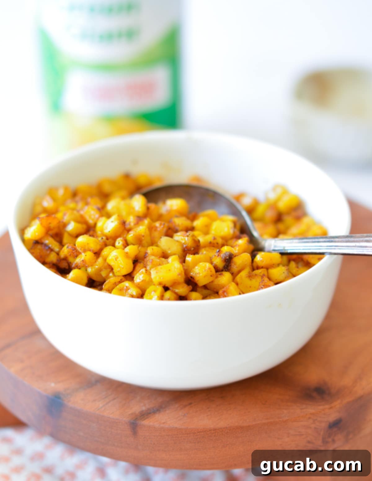 a bowl of caramelized corn.