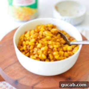 a bowl of caramelized corn.