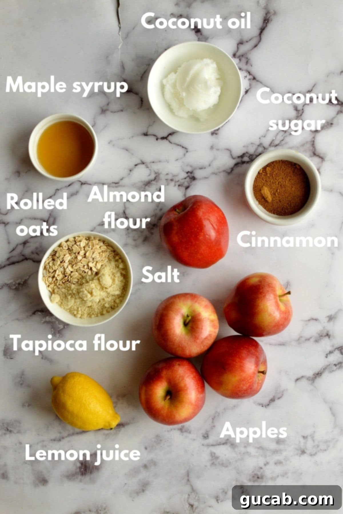 Wholesome Apple Crumble 3 ingredients for an apple crumble with oats