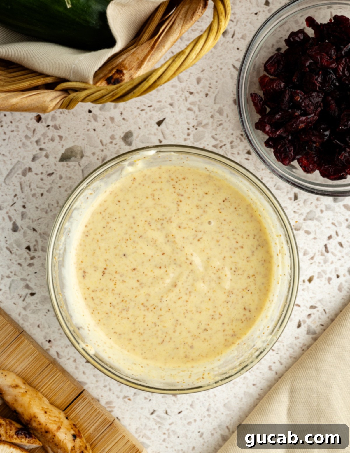 a bowl of homemade honey mustard 