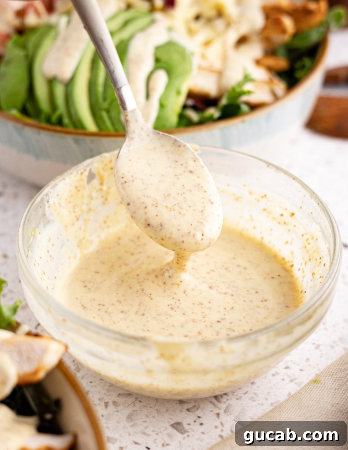 a bowl of honey mustard 