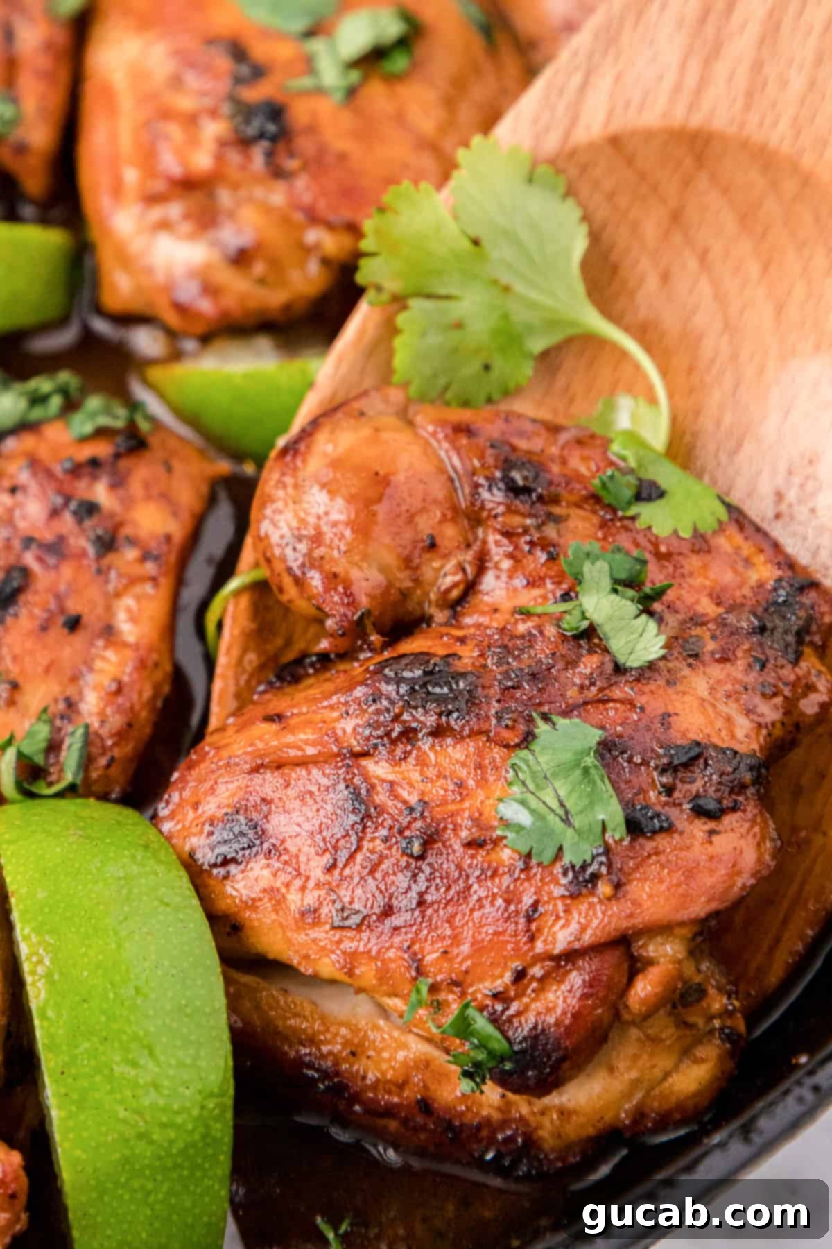 close up of cilantro lime chicken, a quick and easy gluten-free dinner