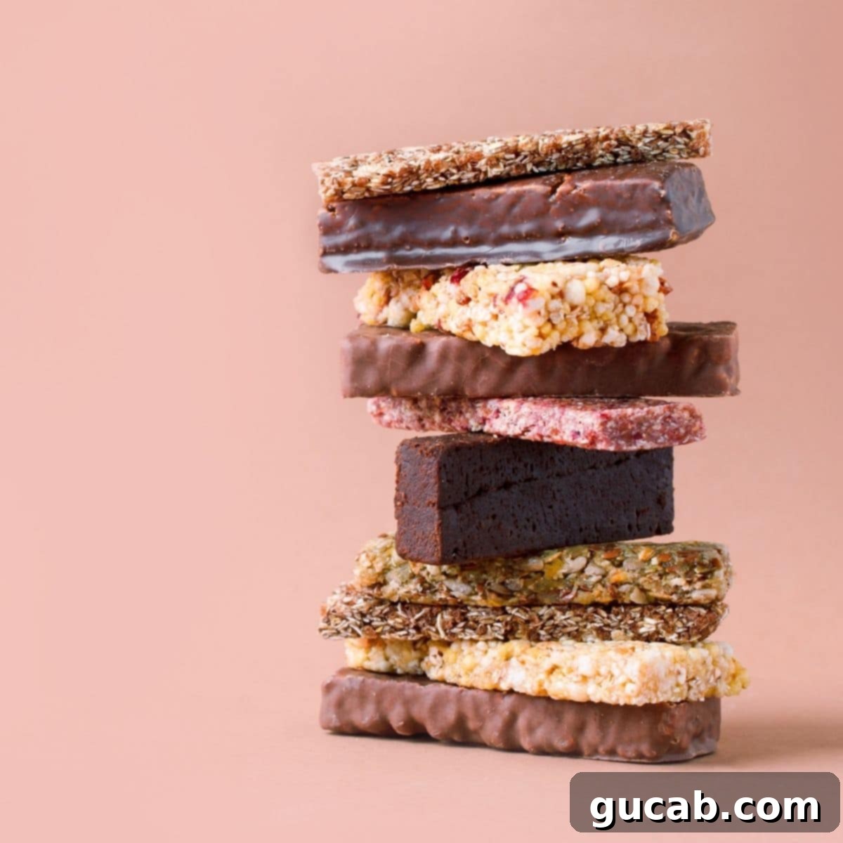 a stack of protein bars
