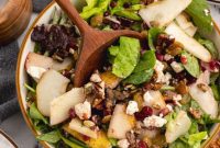 Pomegranate Pear Salad with Candied Pumpkin Seeds