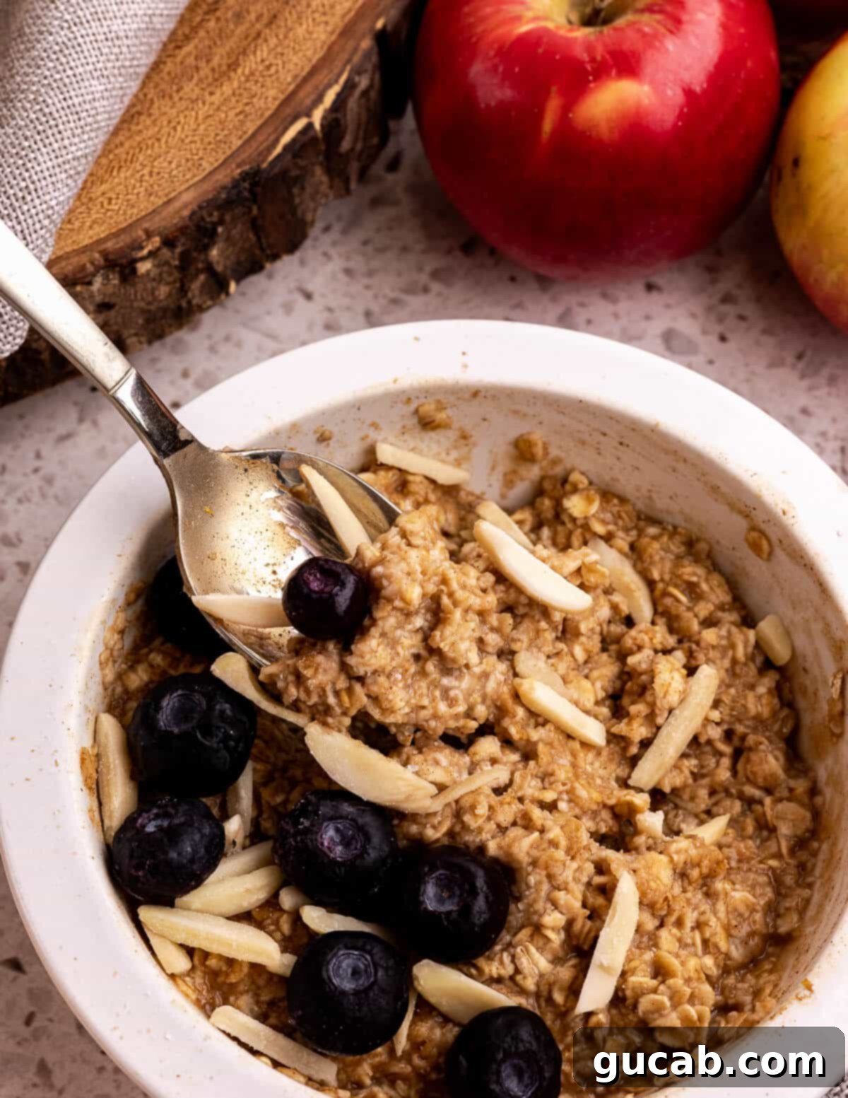 DIY Quick Oats Pouches 4 Bowl of oatmeal with blueberries and almonds
